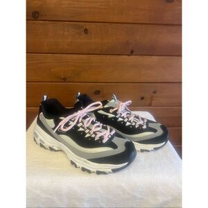 Skechers D'Lites 1.0 running shoes Black/Gray Sz 8